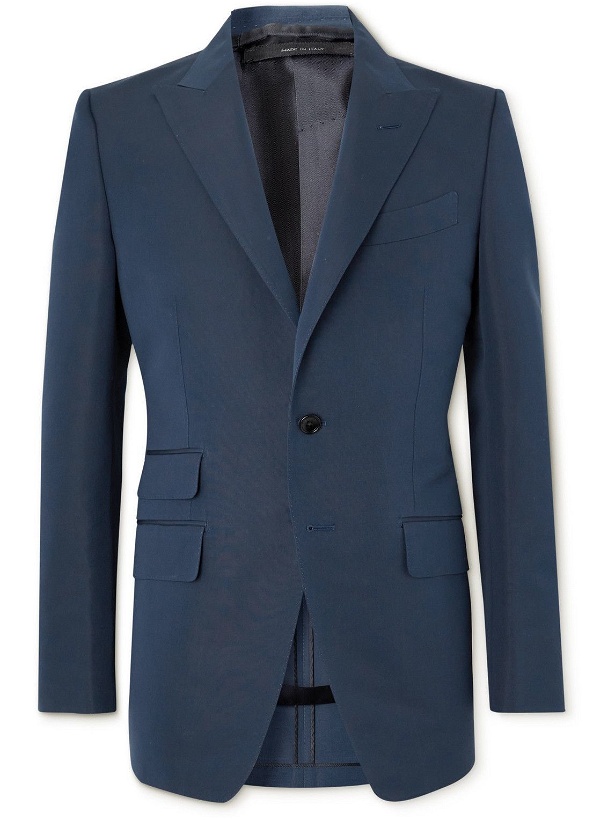 Photo: TOM FORD - Cotton and Silk-Blend Suit Jacket - Blue
