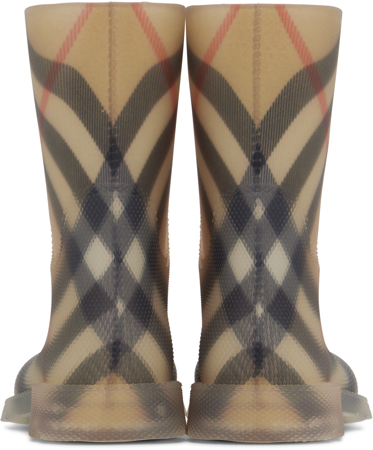Burberry Kids Beige Check Rubber Marsh High Boots