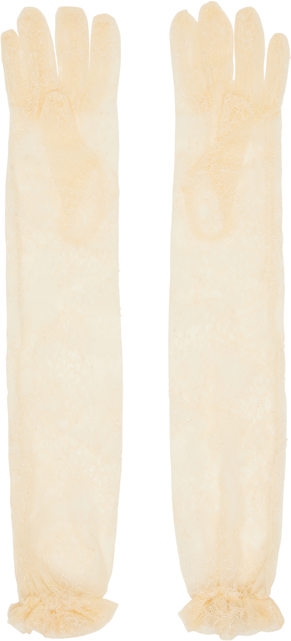 Valentino Garavani Off-White Lace Gloves