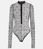 Givenchy - 4G jacquard-knit tulle bodysuit