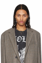 Stolen Girlfriends Club SSENSE Exclusive Silver Gothic Side Cross Anchor Earrings