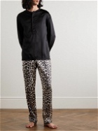 TOM FORD - Leopard-Print Velvet-Trimmed Silk-Blend Pyjama Trousers - Animal print