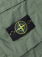 Stone Island - Straight-Leg Logo-Appliquéd Cotton-Blend Canvas Cargo Shorts - Green