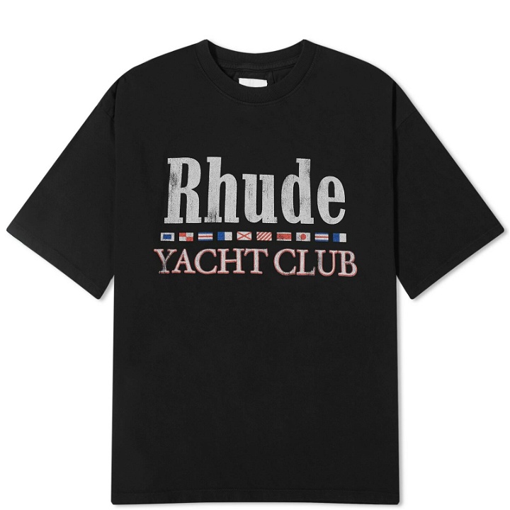 Photo: Rhude Men's Flag T-Shirt in Vintage Black