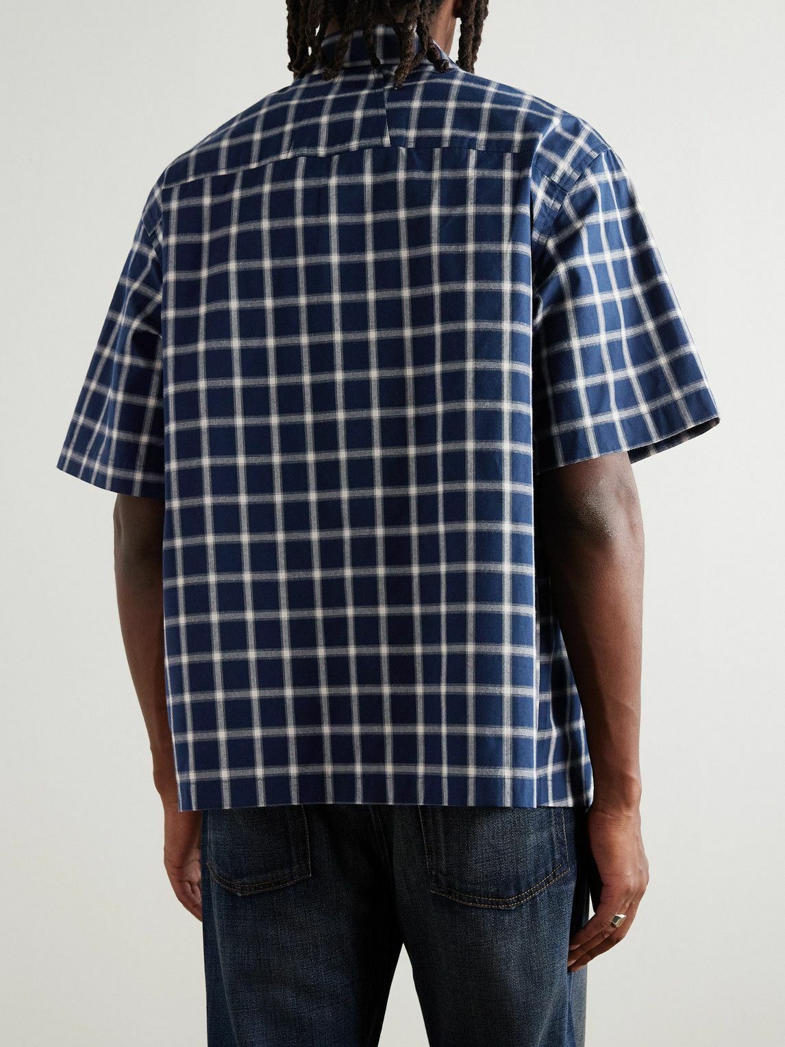 Rhude - Logo-Embroidered Checked Cotton-Poplin Shirt - Blue