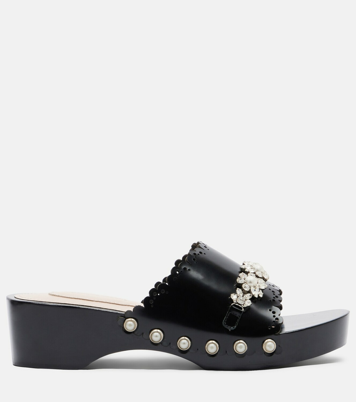 Simone Rocha Embellished leather clogs
