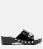 Simone Rocha Embellished leather clogs