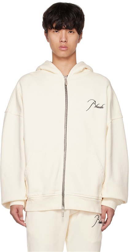 Photo: Rhude Off-White Embroidered Hoodie