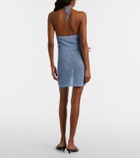 Bananhot Cori open-knit lamé miniskirt