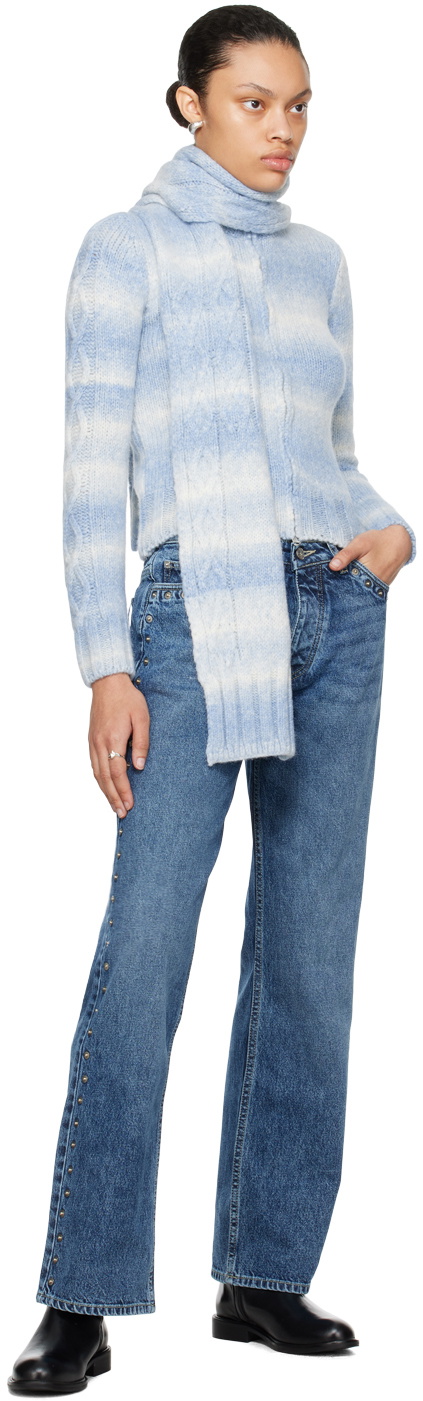 Paloma Wool Blue & White Fontana Scarf