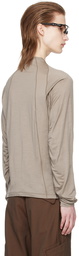 Goldwin 0 Taupe Half-Zip Long Sleeve T-Shirt