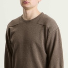 Jil Sander Men's Wool Jumper with Padded Detail in Brown