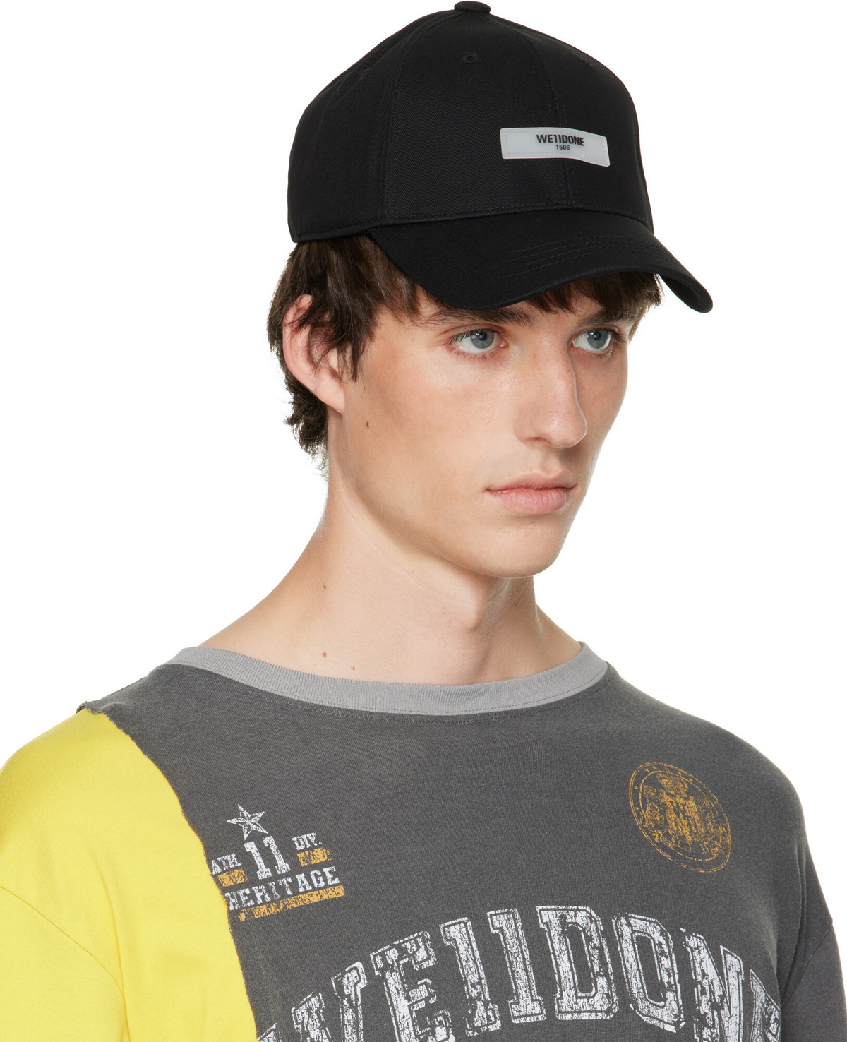 We11done Black Logo Patch Cap
