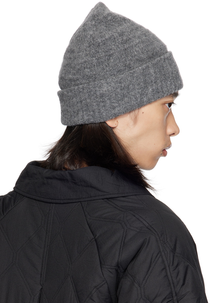 GANNI Gray Soft Wool Beanie
