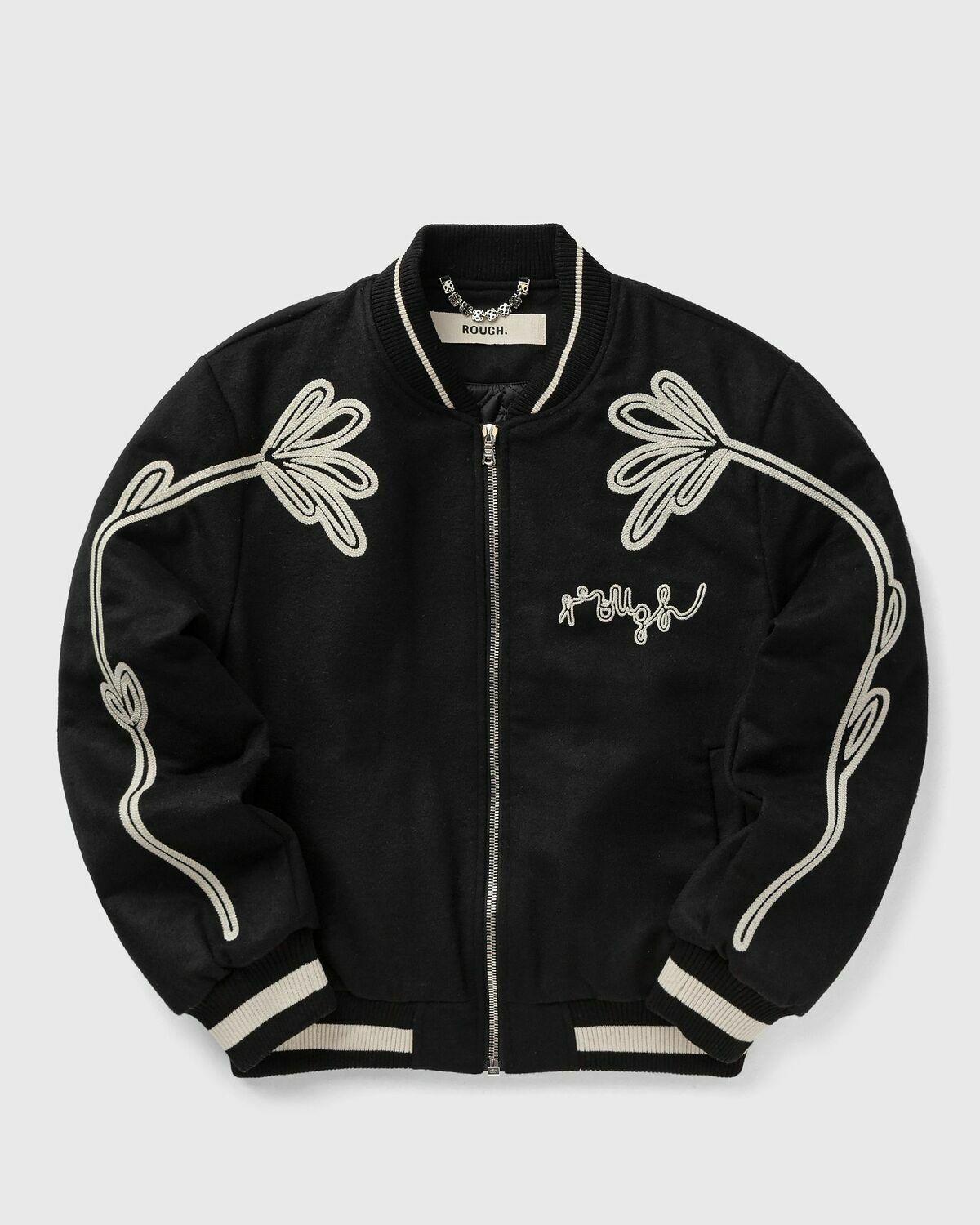 Rough. FLORAL VARSITY JACKET Brown Mens Bomber Jackets/College Jacket
