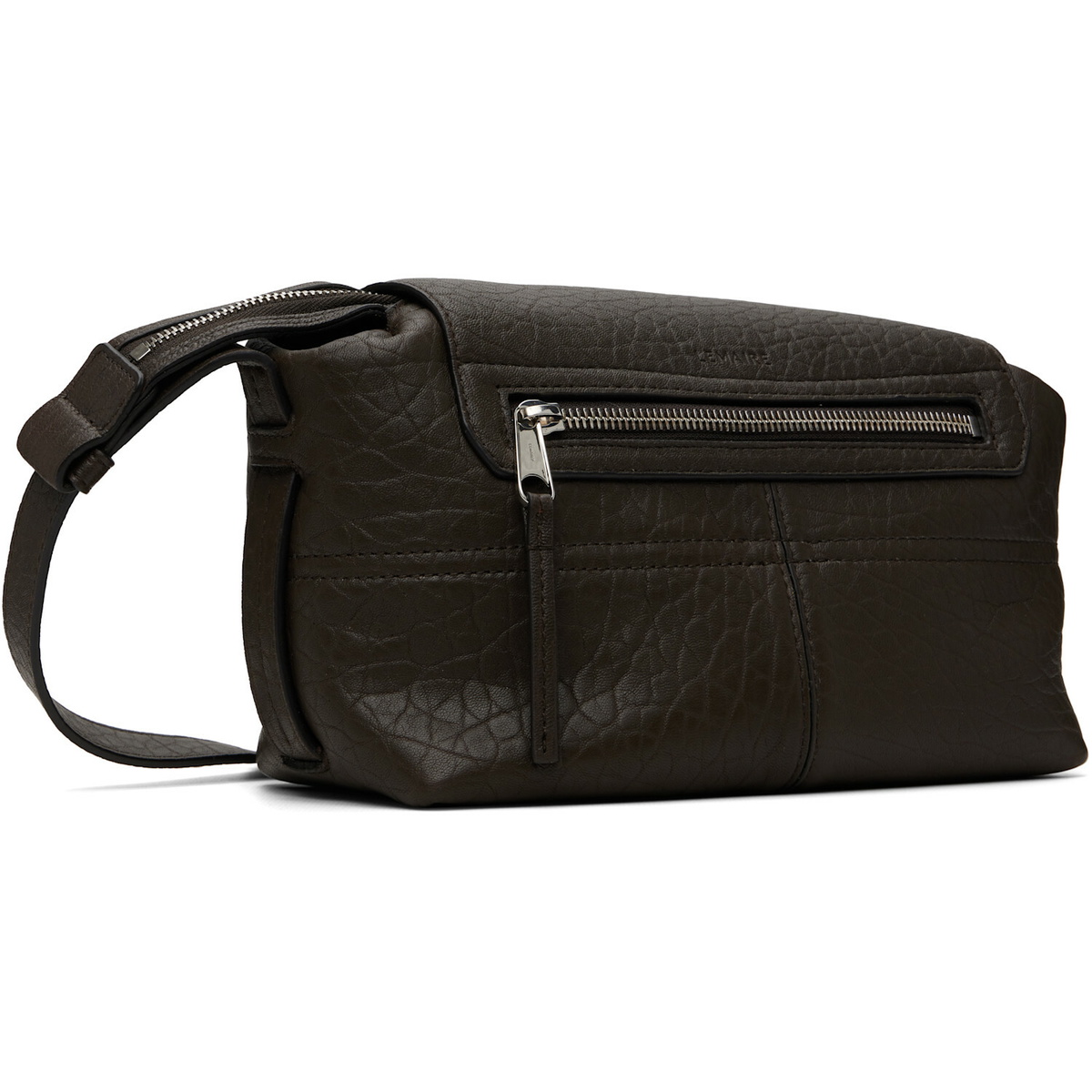 LEMAIRE Brown Bubble Lambskin Mini Soft Gear Bag