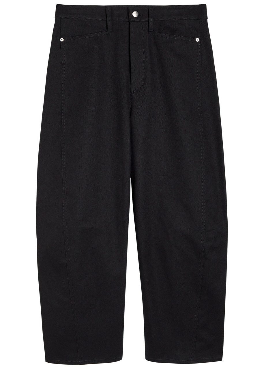Maria Mcmanus Bow Crop Barrel-leg Jeans Black