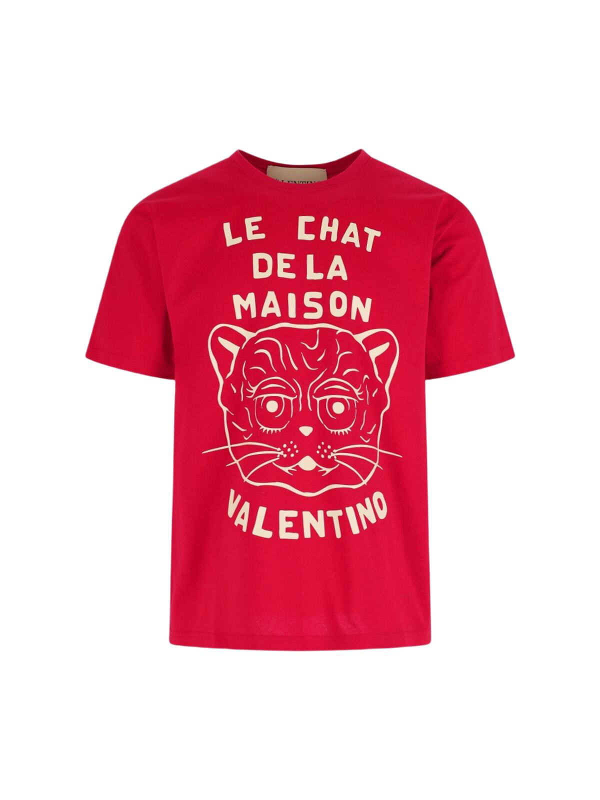 Tシャツ・カットソー VALENTINO COTTON T-SHIRT WITH \"CHAT DE LA MAISON\" PRINT Cotton T-shirt With Le Chat De La Maison Print for Man in