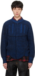 Juntae Kim Black & Blue Two-Tone Corset Cardigan