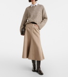 Brunello Cucinelli Cotton and linen denim midi skirt