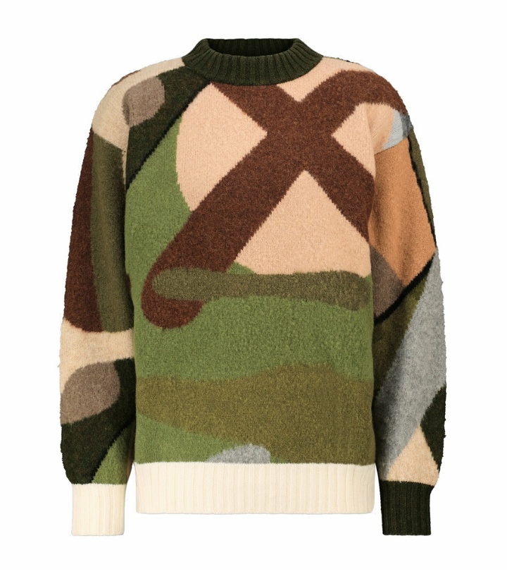 Photo: Sacai - sacai x KAWS camouflage wool sweater