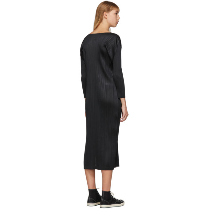 Pleats Please Issey Miyake Black Long Sleeve Pleats Dress Pleats Please  Issey Miyake