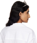 Blumarine Silver Crystals & Hearts Metal Tiara Headband
