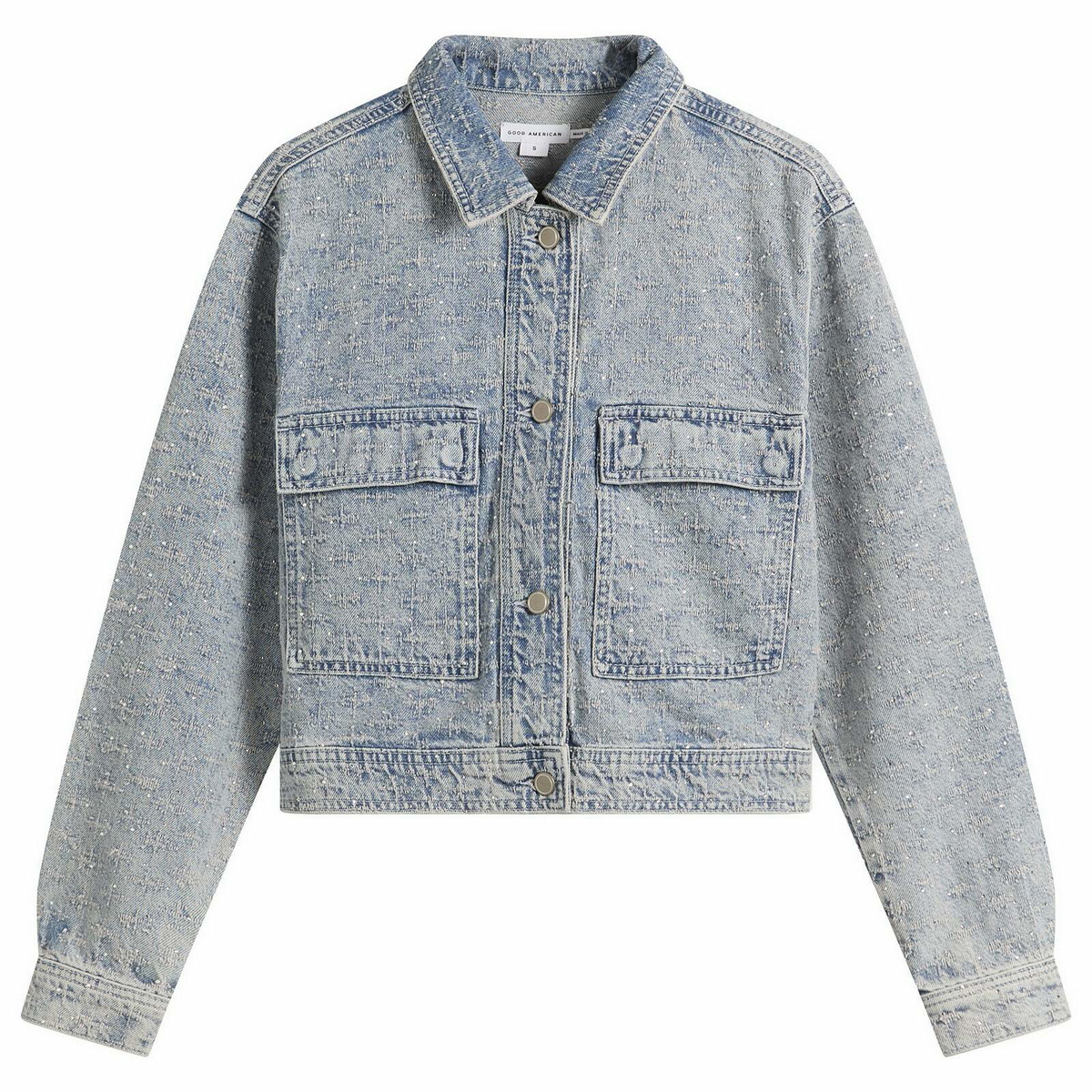 Good American Women's Crystal Denim Jacket in Indigo