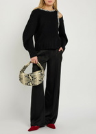 Simkhai Kyra Wide-leg Satin Trousers Black