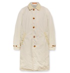 Aspesi - Faux Suede-Trimmed Garment-Dyed Shell Coat - Neutrals