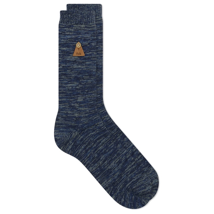 Photo: Folk Men's Melange Sock in Blue Mix