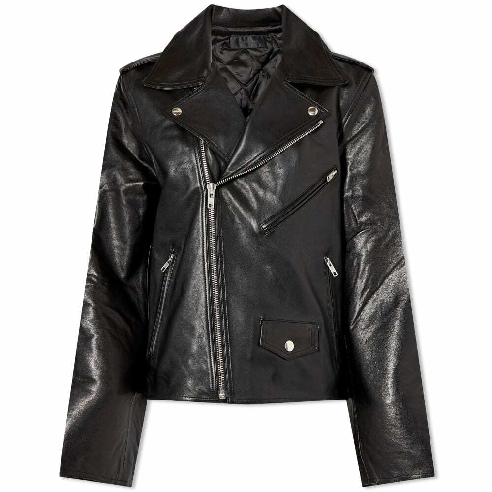 Helmut Lang Women's Leather Biker Jacket in Black Helmut Lang