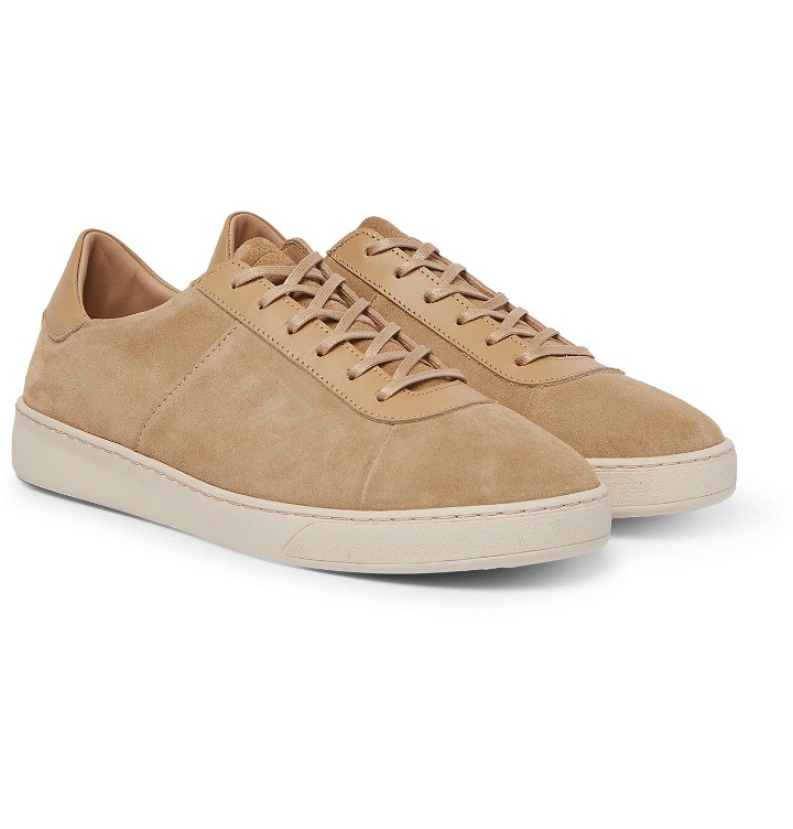 Photo: Mulo - Leather-Trimmed Suede Sneakers - Neutrals