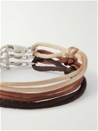 Rubinacci - Set of Three Silver and Silk Bracelets