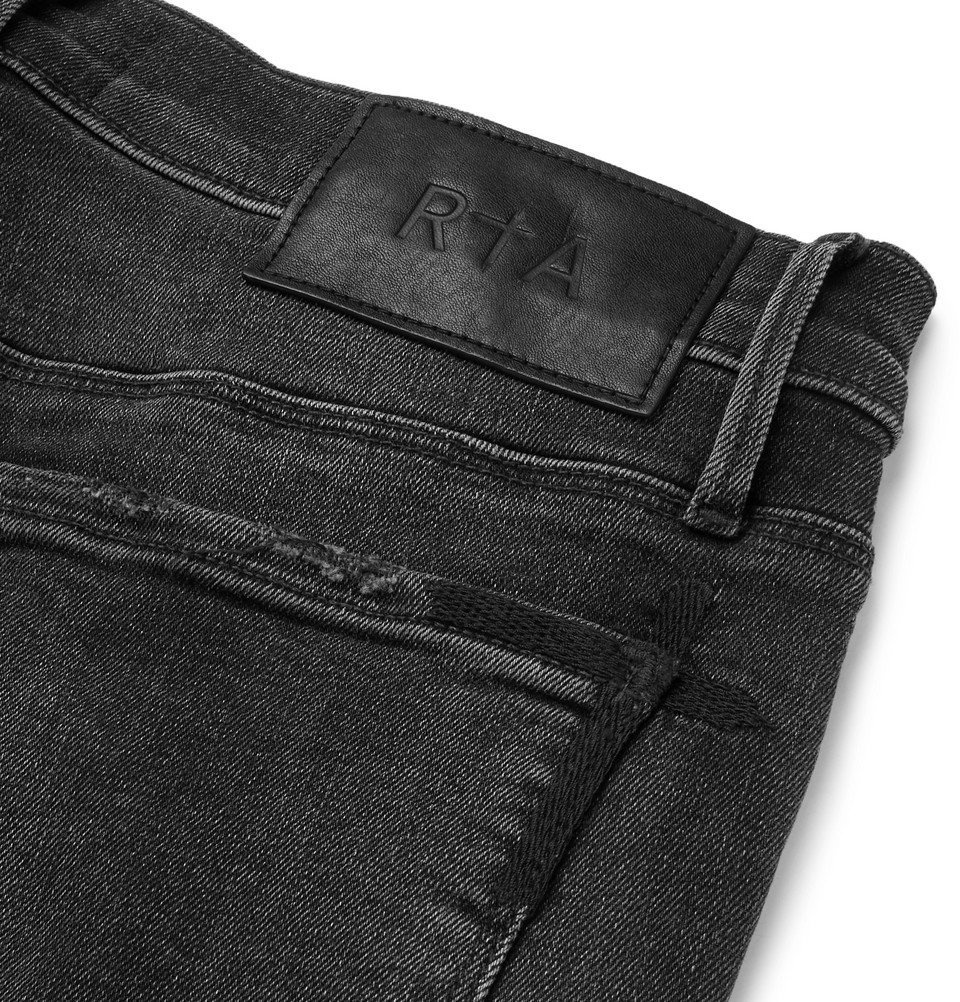 RtA - Skinny-Fit Distressed Stretch-Denim Jeans - Black RtA