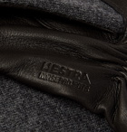 Norse Projects - Hestra Svante Fleece-Lined Leather and Knitted Gloves - Gray