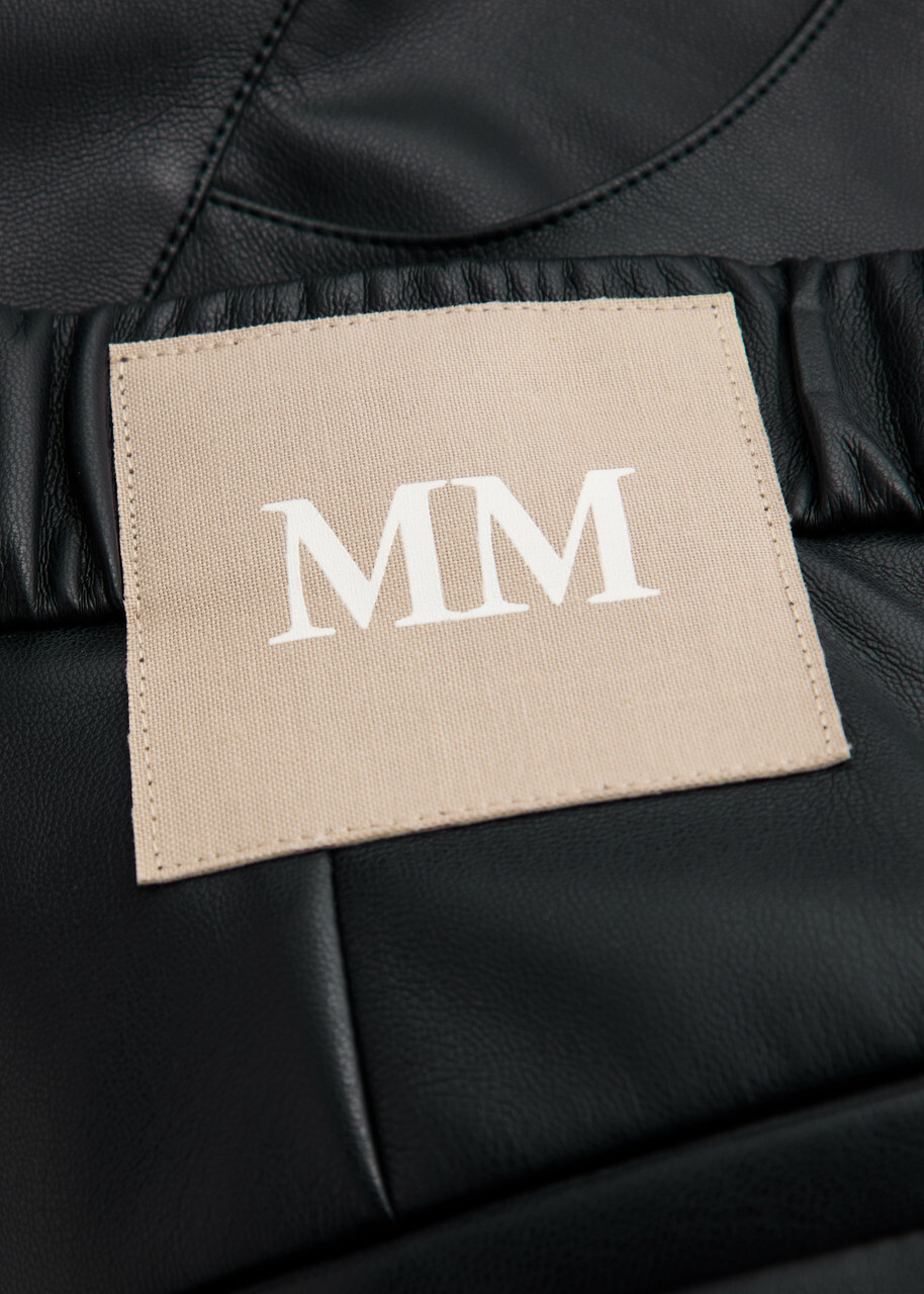 Max Mara Leisure Marina Panelled Faux Leather Trousers Navy