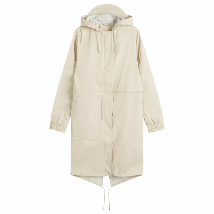 Photo: Rains Women's String Rain Parka Jacket in Dune Grain