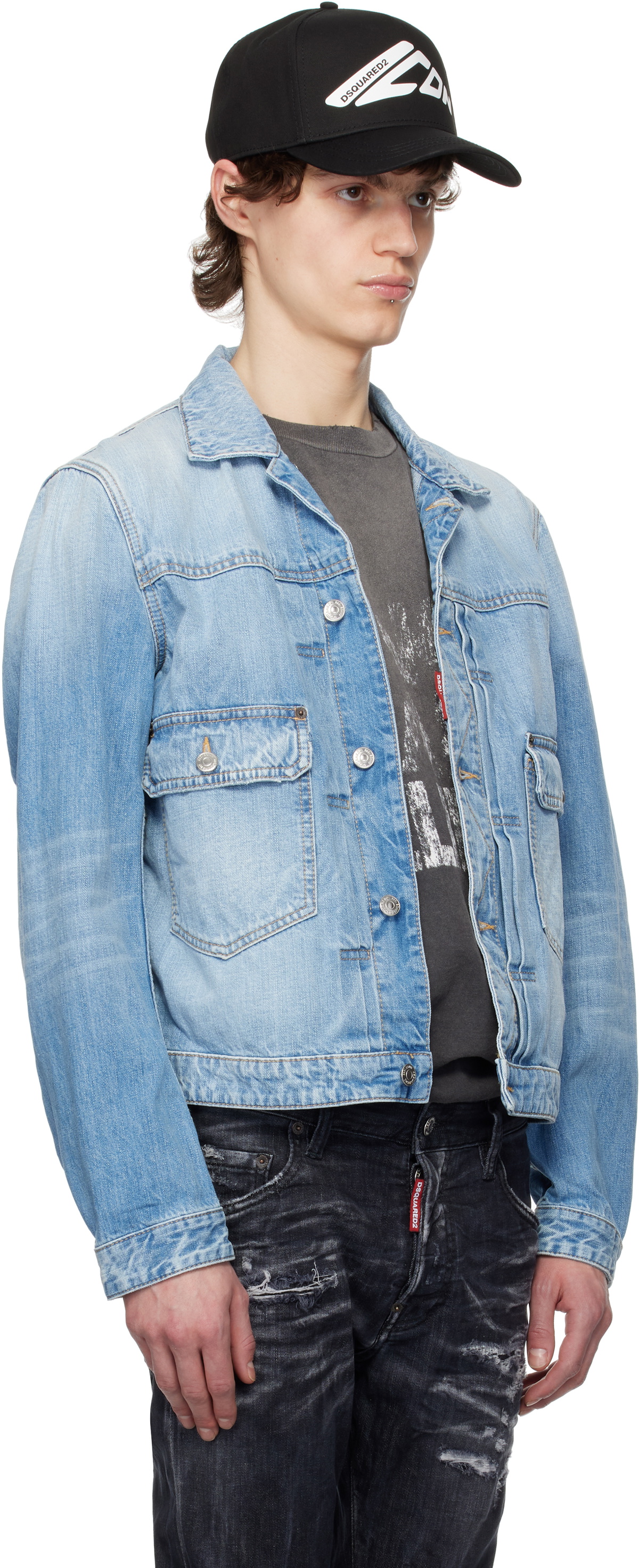 Dsquared2 Blue Heritage Boxy Jean Denim Jacket