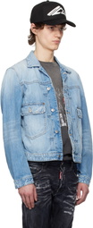 Dsquared2 Blue Heritage Boxy Jean Denim Jacket