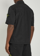 Stone Island Crinkled Nylon Overshirt Black