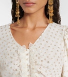 Chloé Jacquard silk-blend muslin crop top