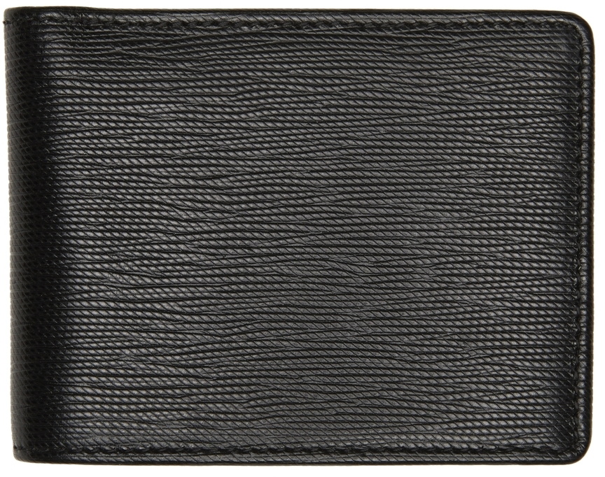 BOSS - Faux-leather wallet with perforated signature stripe