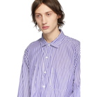 Engineered Garments Blue and White Striped Shirt