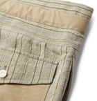 Nicholas Daley - Wide-Leg Striped Waxed-Linen Drawstring Shorts - Green