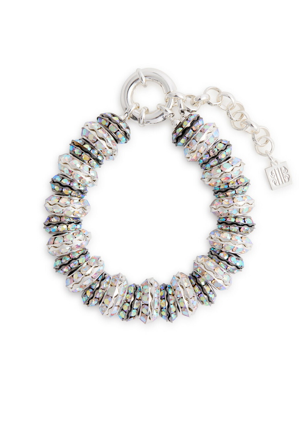 Photo: Pearl Octopuss.y Ash Embellished Silver-plated Bracelet - Black And Silver - One Size