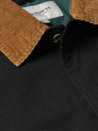 Carhartt WIP - Heston Corduroy-Trimmed Colour-Block Cotton-Canvas Jacket - Black