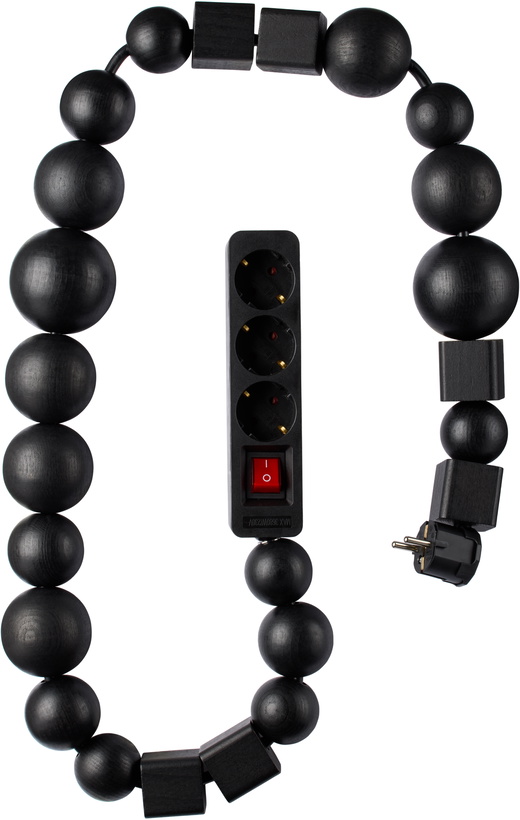 Photo: Bless Black Wooden Cable Jewelry Multiplug Extension Cord