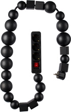 Bless Black Wooden Cable Jewelry Multiplug Extension Cord