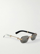 Cartier Eyewear - Frameless Gold-Tone and Horn Sunglasses